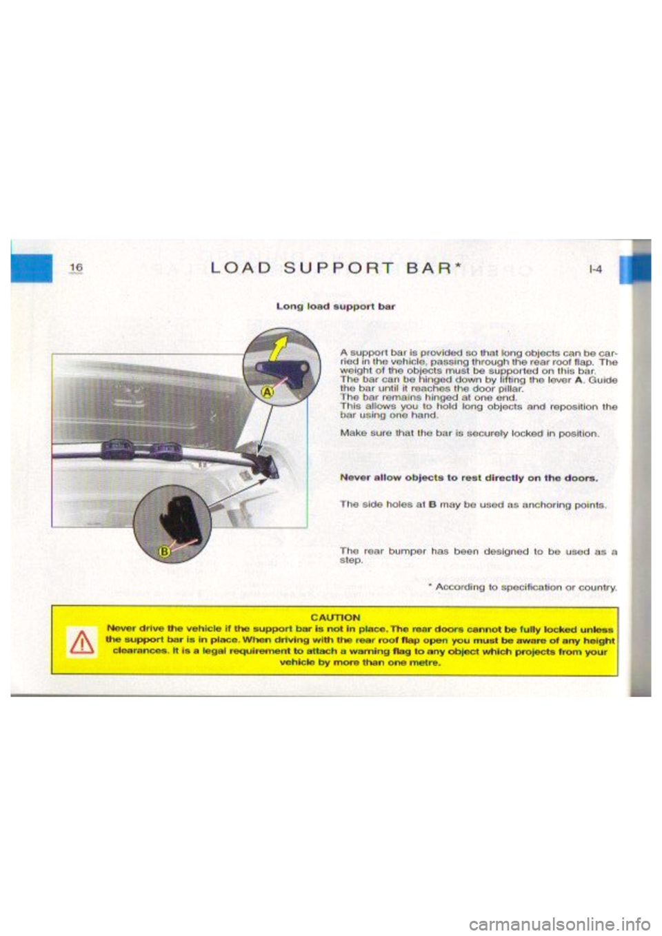 CITROEN BERLINGO VAN 1999 User Guide 