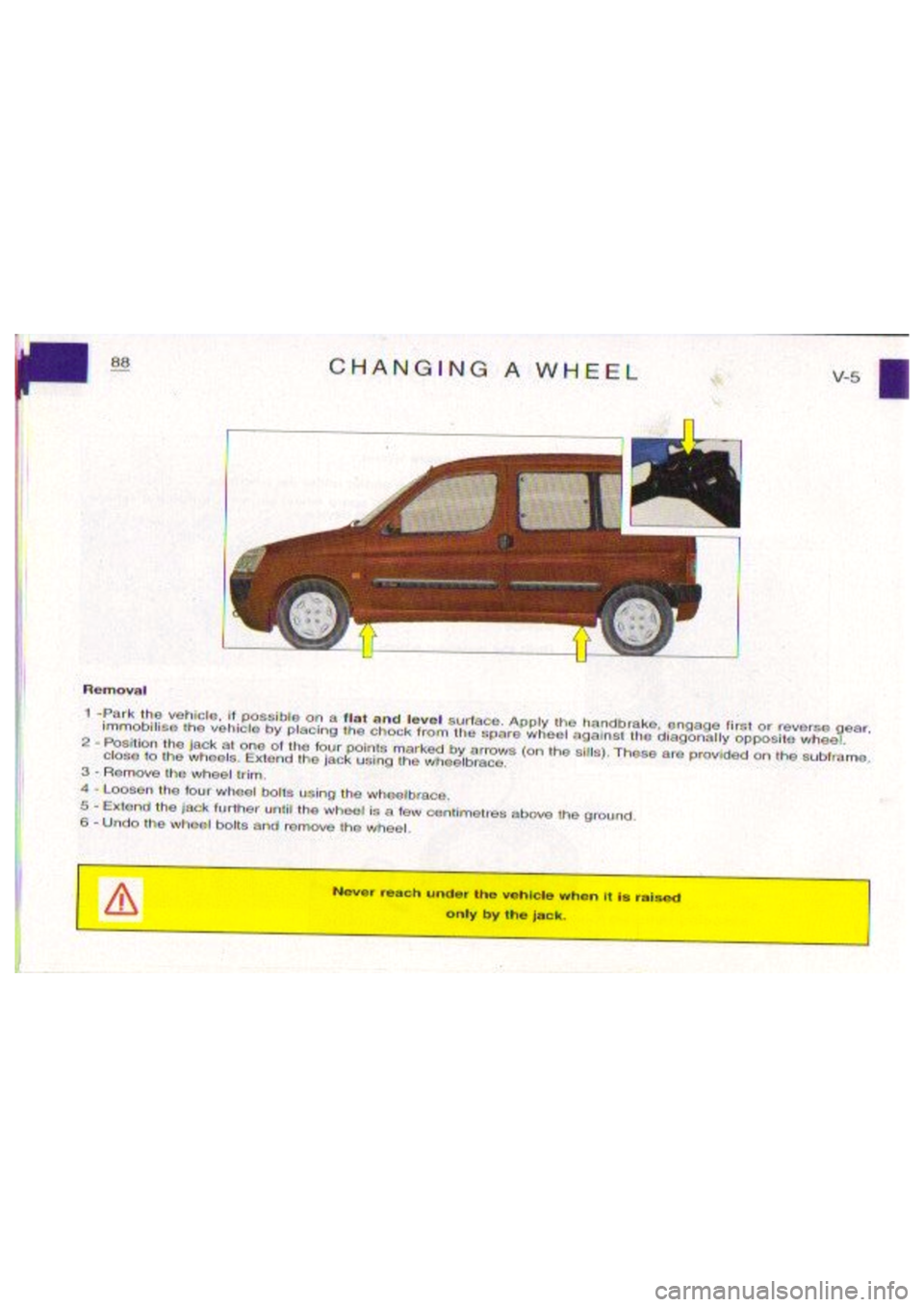 CITROEN BERLINGO VAN 1999 Manual Online 