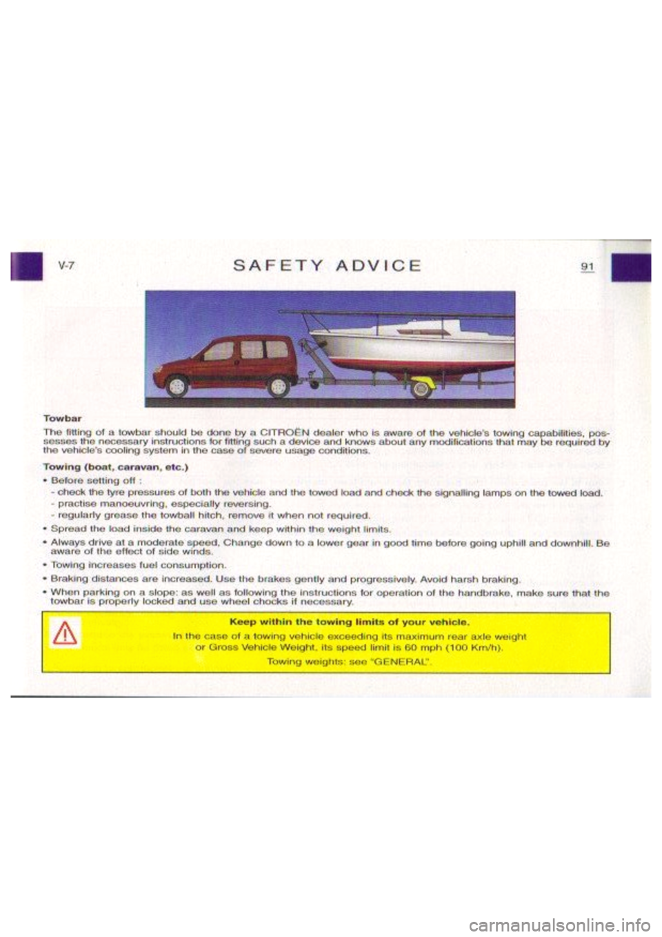 CITROEN BERLINGO VAN 1999 Owners Manual CITROEN BERLINGO VAN 1999 Owners Manual