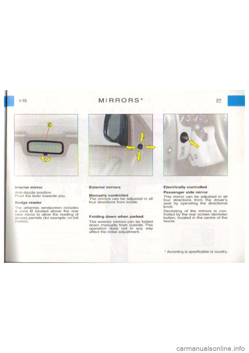 CITROEN BERLINGO VAN 1998 Owners Manual 