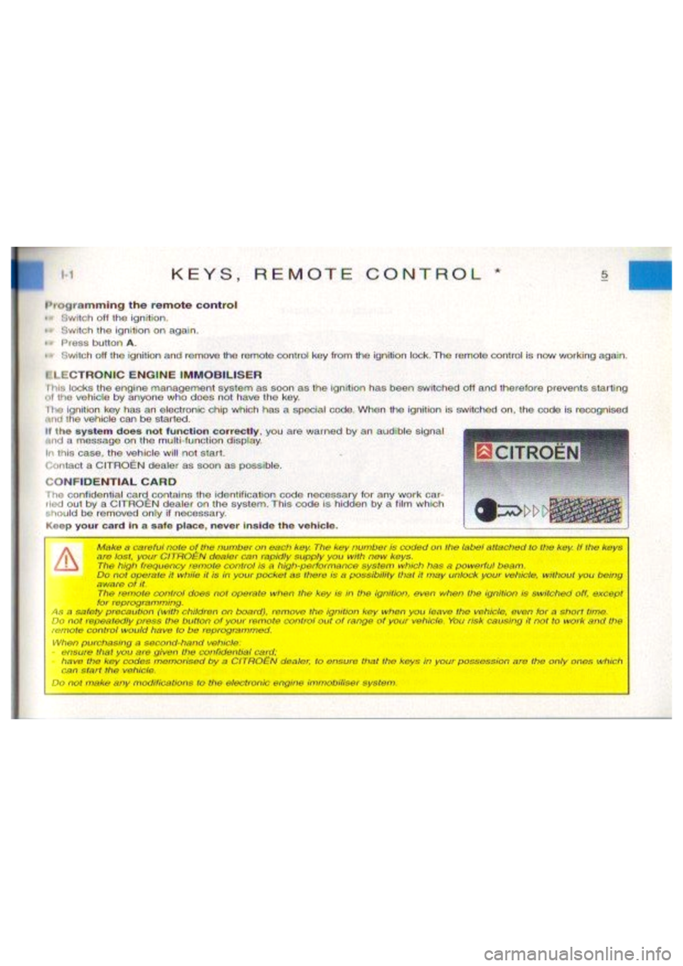 CITROEN BERLINGO VAN 1998 Owners Manual CITROEN BERLINGO VAN 1998 Owners Manual