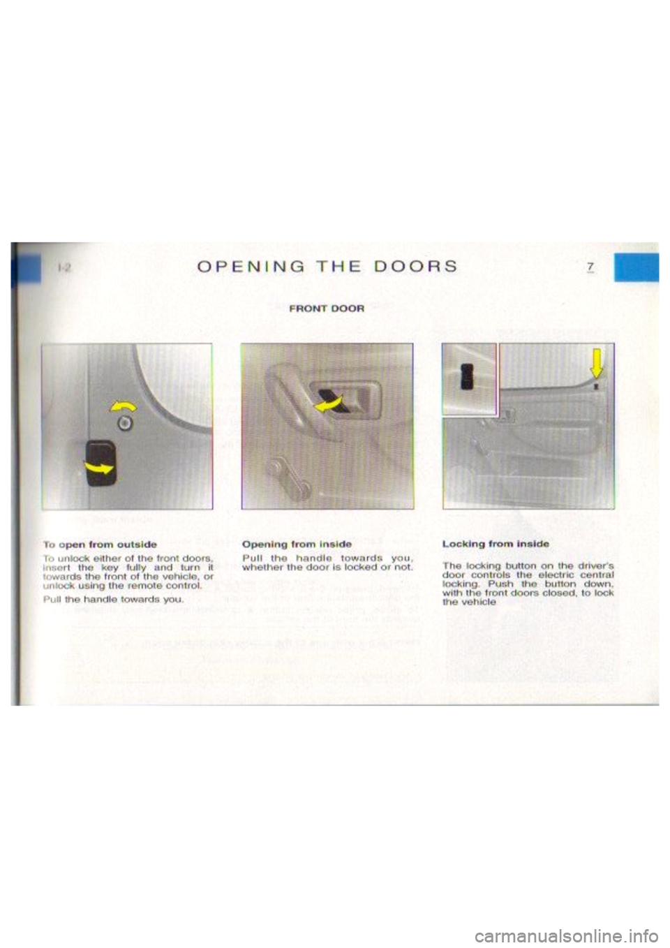 CITROEN BERLINGO VAN 1998 Owners Manual CITROEN BERLINGO VAN 1998 Owners Manual