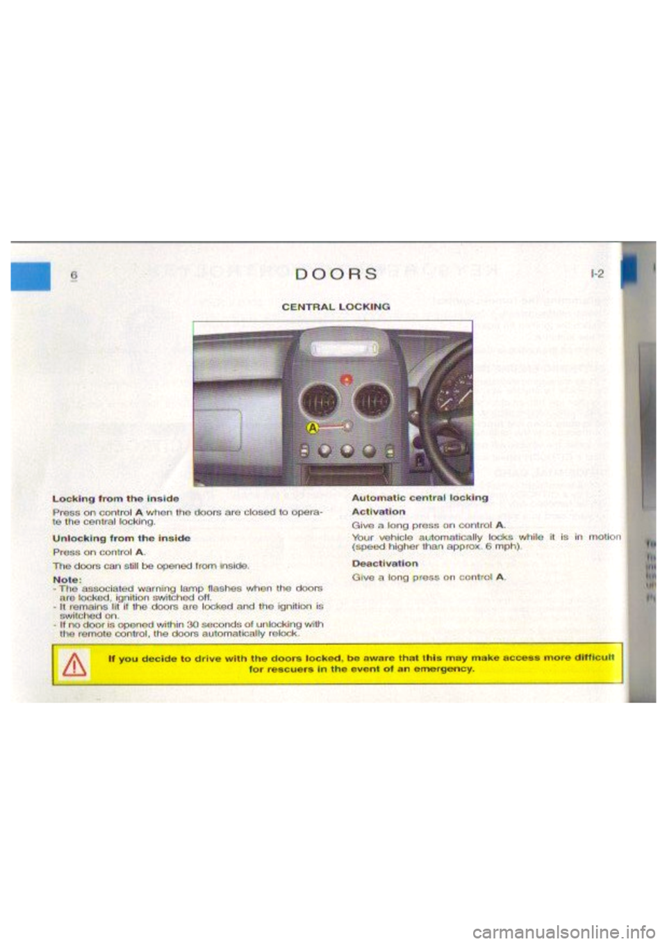 CITROEN BERLINGO VAN 1996  Owners Manual 