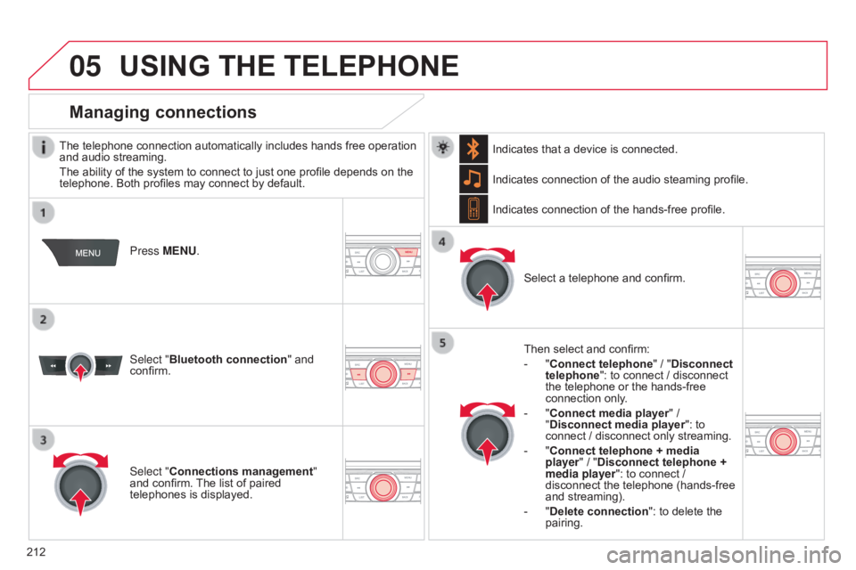 CITROEN C-ELYSÉE 2016 Workshop Manual 05
212
C-elysee_en_Chap12a_RD5(RD45)_ed01-2016
USING THE TELEPHONE
The telephone connection automatically includes hands free operation and audio streaming.
The
ability of t CITROEN C-ELYSÉE 2016 Workshop Manual 05
212
C-elysee_en_Chap12a_RD5(RD45)_ed01-2016
USING THE TELEPHONE
The telephone connection automatically includes hands free operation and audio streaming.
The
ability of t