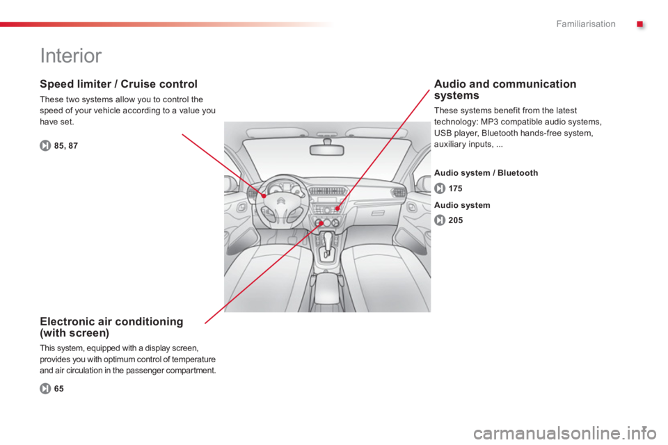 CITROEN C-ELYSÉE 2012 Owners Manual .
7
Familiarisation
Interior
Electronic air conditioning (with screen)
This system, equipped with a display screen, provides you with optimum control of temperature
and air circulation in the CITROEN C-ELYSÉE 2012 Owners Manual .
7
Familiarisation
Interior
Electronic air conditioning (with screen)
This system, equipped with a display screen, provides you with optimum control of temperature
and air circulation in the