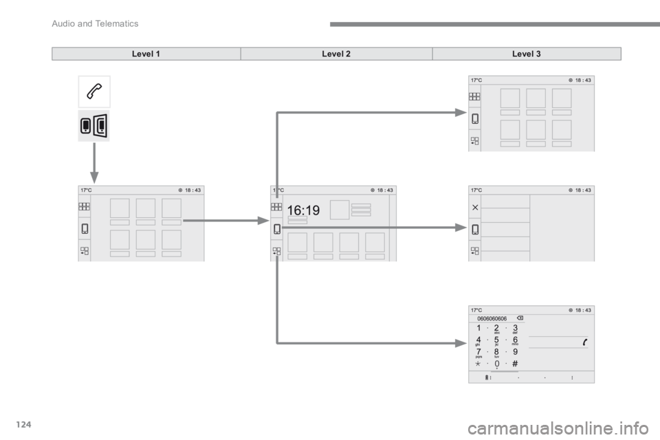 CITROEN C3 2021  Owners Manual 124
 Audio and Telematics 
Transversal-Citroen_en_Chap02_RCC-2-2-0_ed01-2016
Level 1Level 2Level 3 