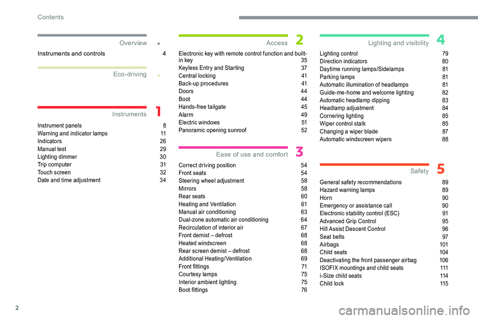 CITROEN C5 AIRCROSS 2019  Owners Manual 2
.
.
Instrument panels 8
W arning and indicator lamps 1 1
Indicators
  26
Manual test
 2

9
Lighting dimmer
 
3
 0
Trip computer
 
3
 1
Touch screen
 
3
 2
Date and time adjustment
 
3
 4Electronic k