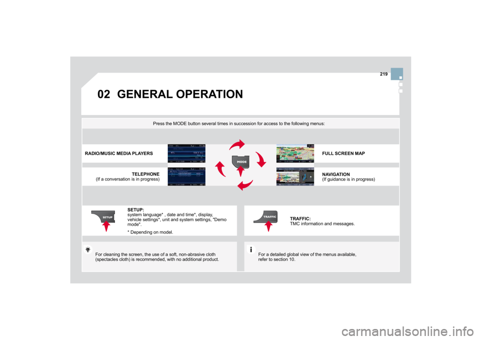 CITROEN DS3 2019  Owners Manual ��
���
�*
�(�1�(�5�$�/�
�2
�3�(�5�$�7�,
�2
�1
��
�)�R�U��D��G�H�W�D�L�O�H�G��J�O�R�E�D�O��Y�L�H�Z��R�I��W�K�H��P�H�Q�X�V��D�Y�D�L�O�D�E�O�H��refer to section 1
0.  
�3�U�H�V�V��W�K�