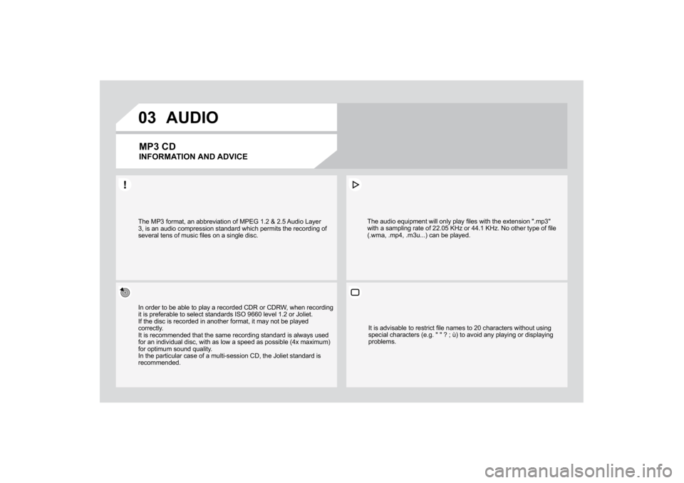 CITROEN DS3 2019  Owners Manual ���
�7�K�H��0�3��
�I�R�U�P�D�W���D�Q��D�E�E�U�H�Y�L�D�W�L�R�Q��R
�I��0�3�(
�*�����
�	�����
�$�$�X�G�L�R��/�D�\�H�U�
����L�V��D�Q��D�X�G�L�R��F�R�P�S�U�H�V�V�L�R�Q��V�W�D�