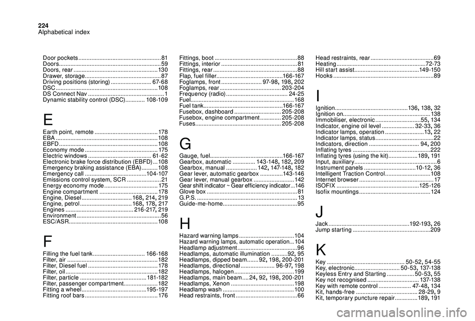 CITROEN DS4 2023 Owners Manual 224
Head restraints, rear .......................................69
H eating ....................................................... 7
2-73
Hill start assist
........................................ CITROEN DS4 2023 Owners Manual 224
Head restraints, rear .......................................69
H eating ....................................................... 7
2-73
Hill start assist
........................................
