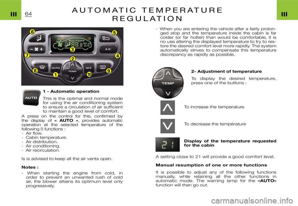 CITROEN XSARA PICASSO 2010 Workshop Manual 2
3
18
7
65
4
910
฀6฀4฀I฀I฀I฀I฀I฀I฀A ฀U ฀T ฀O ฀M ฀A ฀T ฀I ฀C ฀฀ ฀T ฀E ฀M ฀P ฀E ฀R ฀A ฀T ฀U ฀R ฀E ฀฀ ฀฀
฀R ฀E ฀G ฀U ฀L ฀A