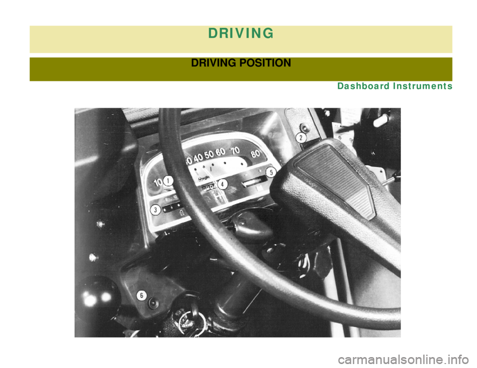 CITROEN 2CV 1975  Owners Manual 
DRIVING
DRIVING POSITION
Dashboard Instruments 