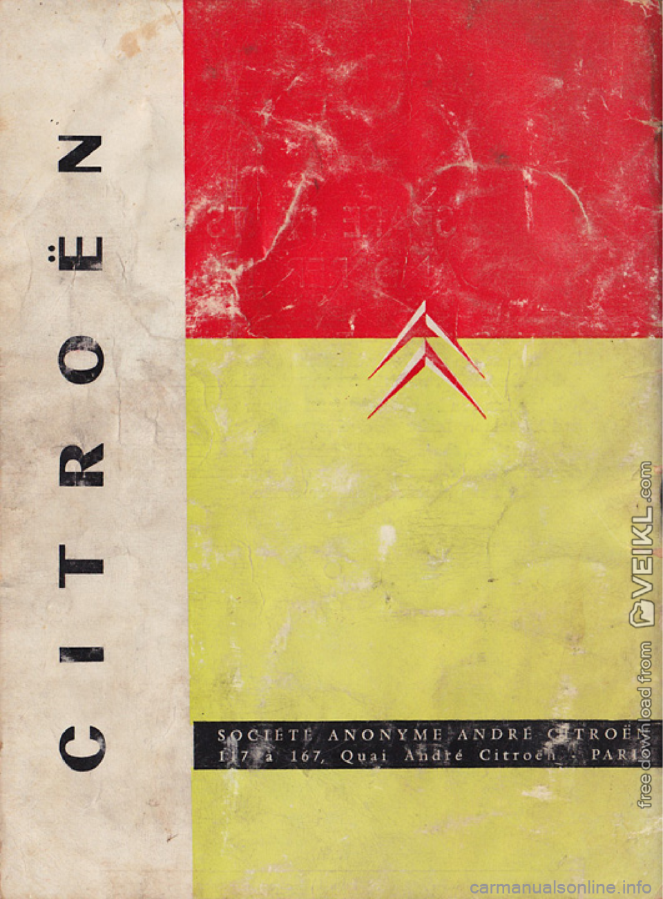 CITROEN 2CV 1959 Owners Manual 