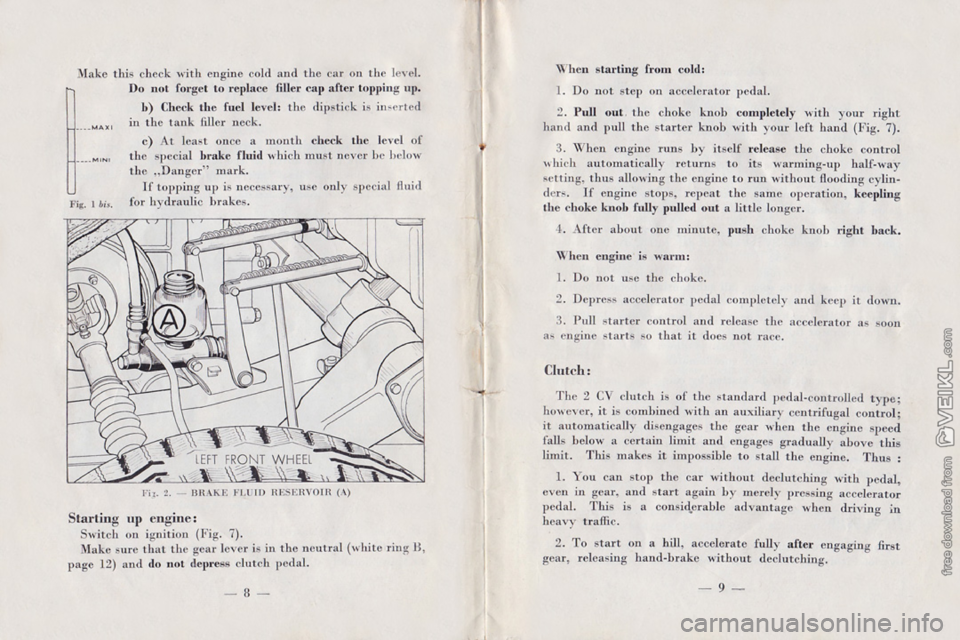 CITROEN 2CV 1959  Owners Manual 