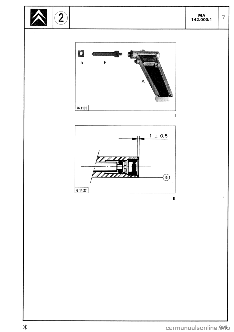 CITROEN CX 1988  Service Manual i 
a 
6.1193 
I 
G 14.27 1 
II 
8531  