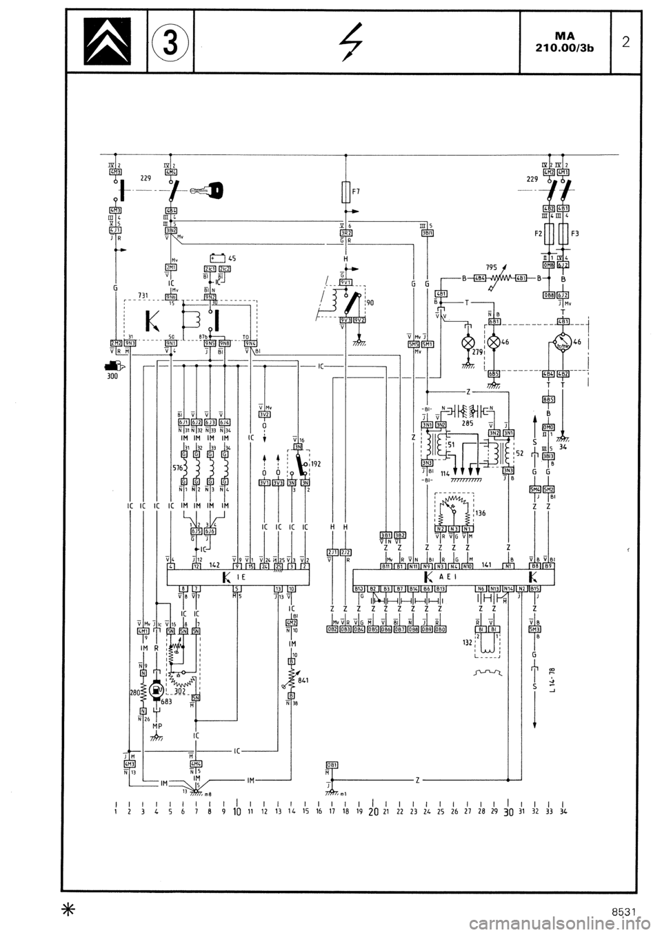 CITROEN CX 1988  Service Manual F7 - 
LB1 Y 
B T l&a%” 
TV ‘ij 0 
60’ --------- 40’ T ---I 
7 M”S 
~~~ d---j 
: 
5M5 5Hl I 46 
> 46 
M” 
f 2191 i 
L -------_ 
605 
m-402 1 -- 
H-----2% Al ’ 
IM IM IM IM 
VL 
i12 v9 
L 