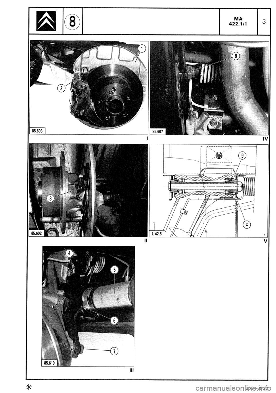 CITROEN CX 1988  Service Manual I 
I 
c 
8531-8532  