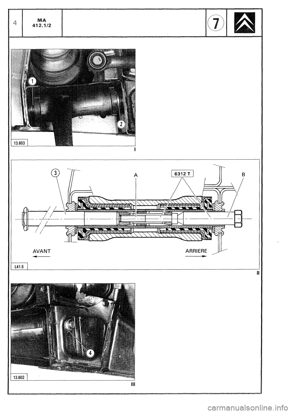 CITROEN CX 1988 Service Manual 1 13.603 1
AVANT 4 ARRIERE -’
J’ -’ CITROEN CX 1988 Service Manual 1 13.603 1
AVANT 4 ARRIERE -’
J’ -’