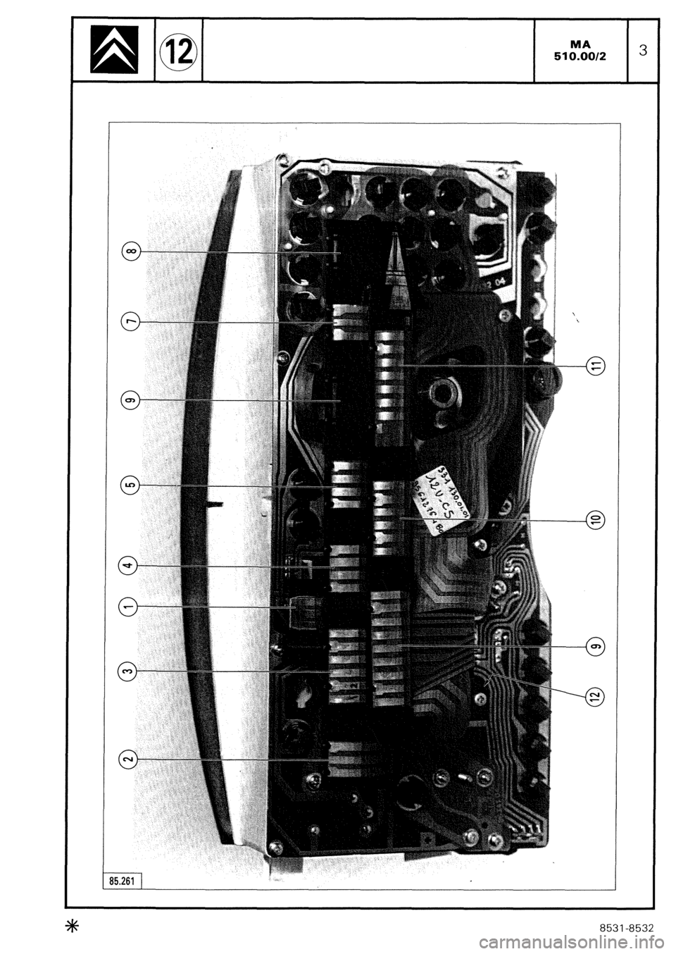 CITROEN CX 1988 Service Manual MA
510.00/2 3
8531-8532 CITROEN CX 1988 Service Manual MA
510.00/2 3
8531-8532