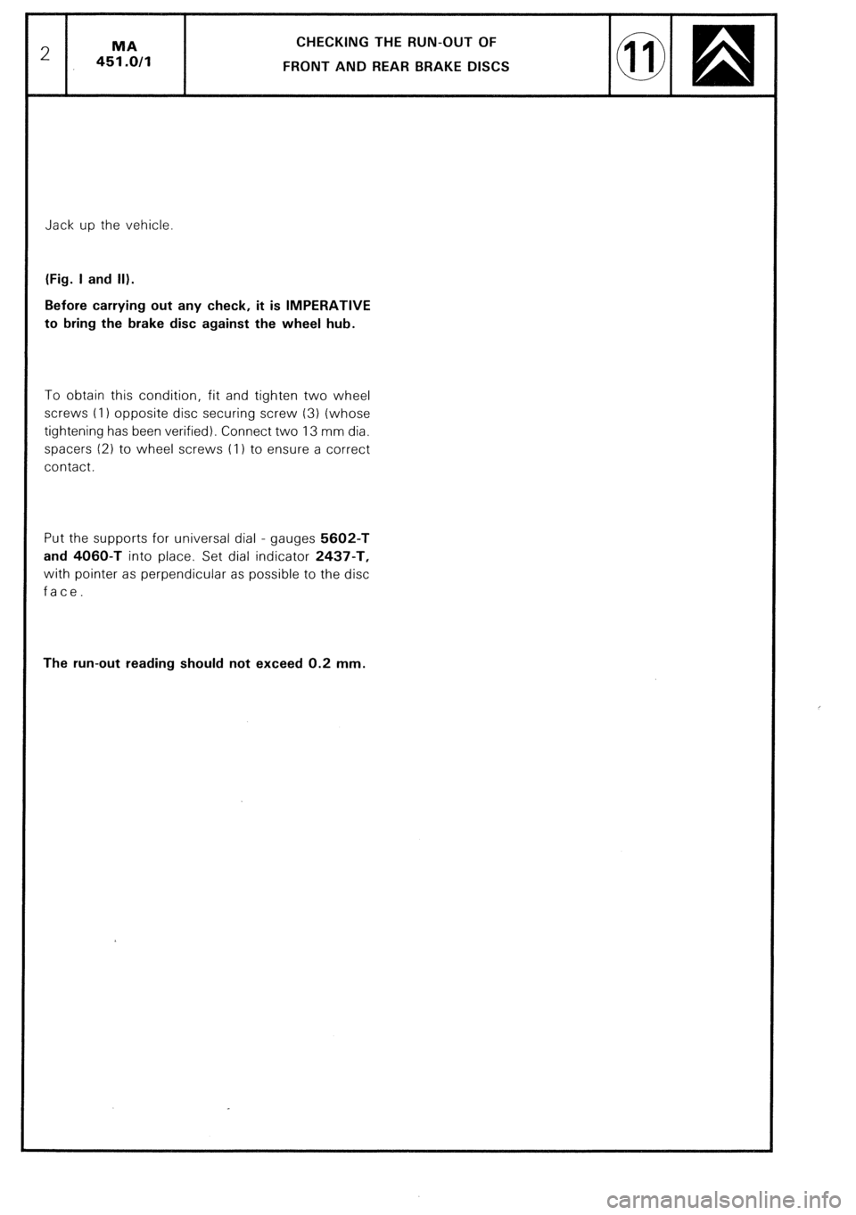 CITROEN CX 1988 Service Manual CITROEN CX 1988 Service Manual