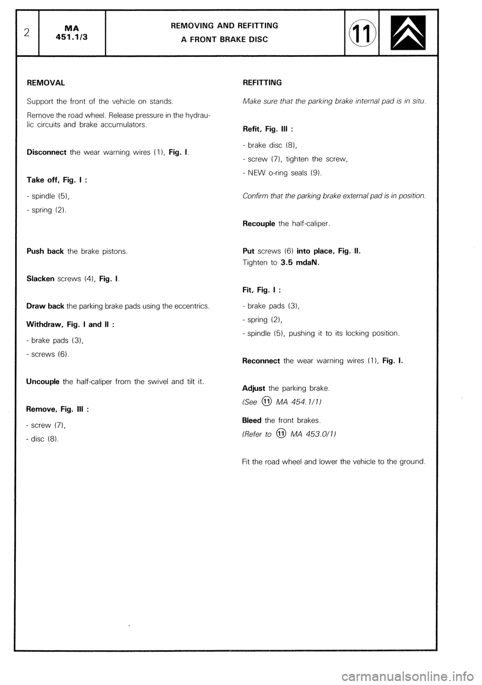 CITROEN CX 1988 Service Manual CITROEN CX 1988 Service Manual