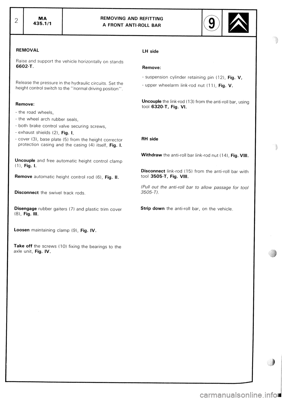 CITROEN CX 1988 Service Manual CITROEN CX 1988 Service Manual