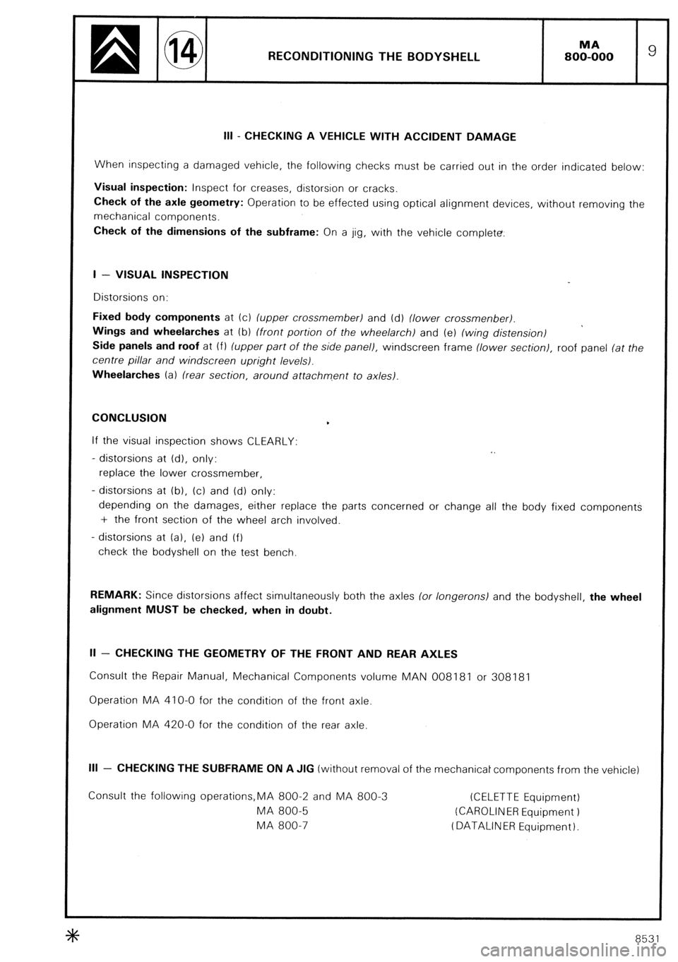 CITROEN CX 1988 Service Manual CITROEN CX 1988 Service Manual