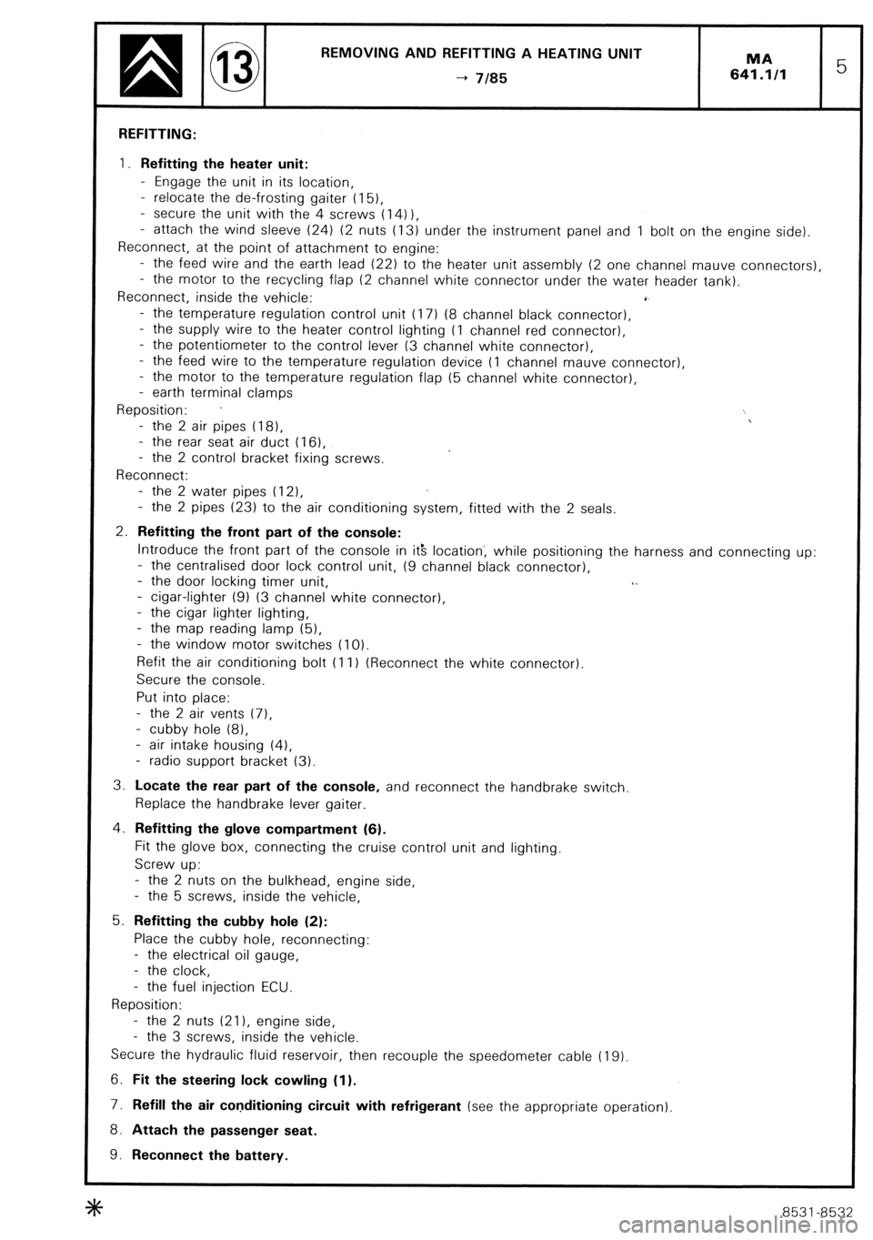 CITROEN CX 1988 Service Manual CITROEN CX 1988 Service Manual