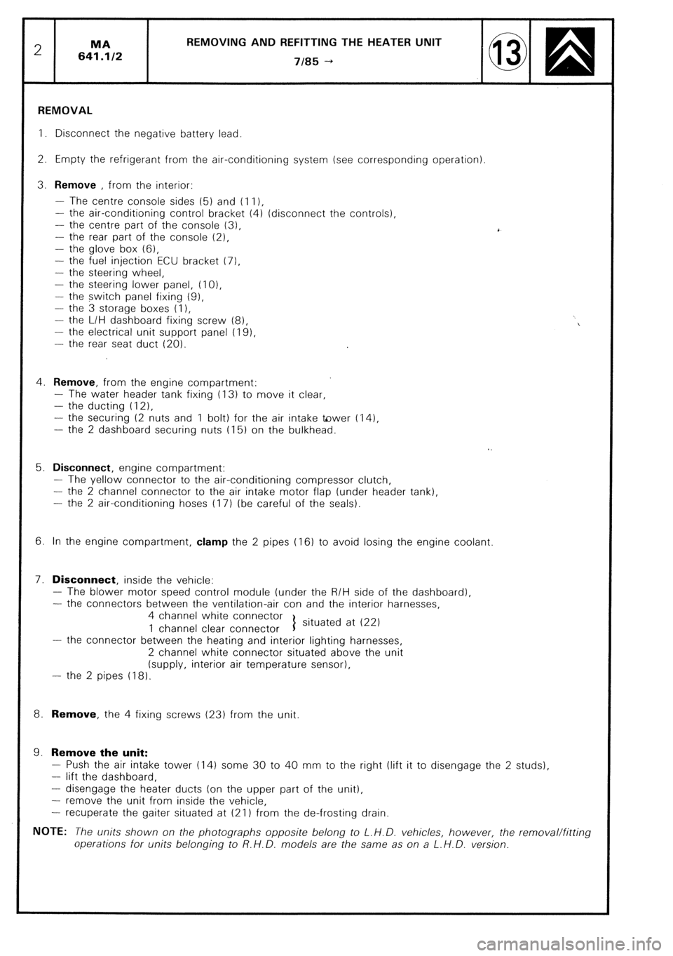 CITROEN CX 1988 Service Manual CITROEN CX 1988 Service Manual