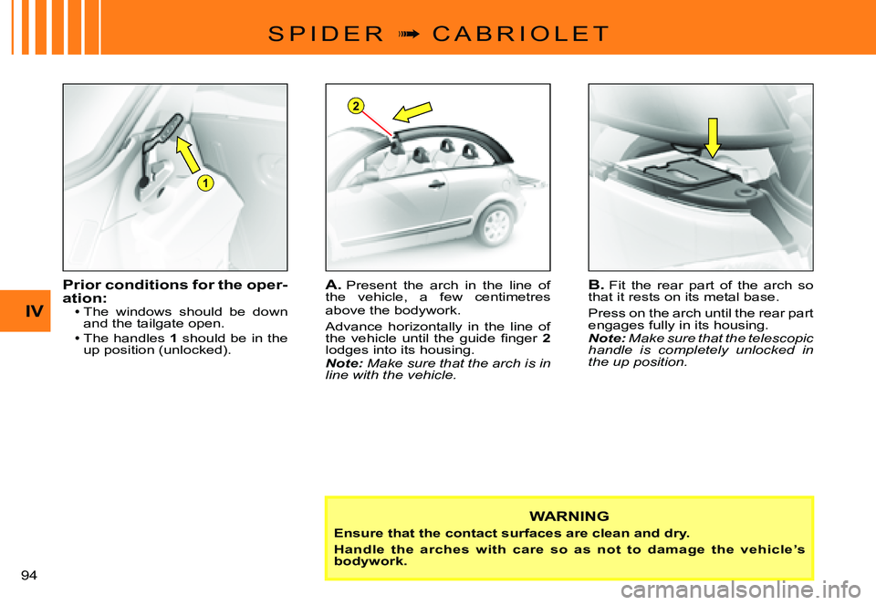 CITROEN C3 PLURIEL 2007  Owners Manual 1
2
IV
�9�4� 
S P I D E R  