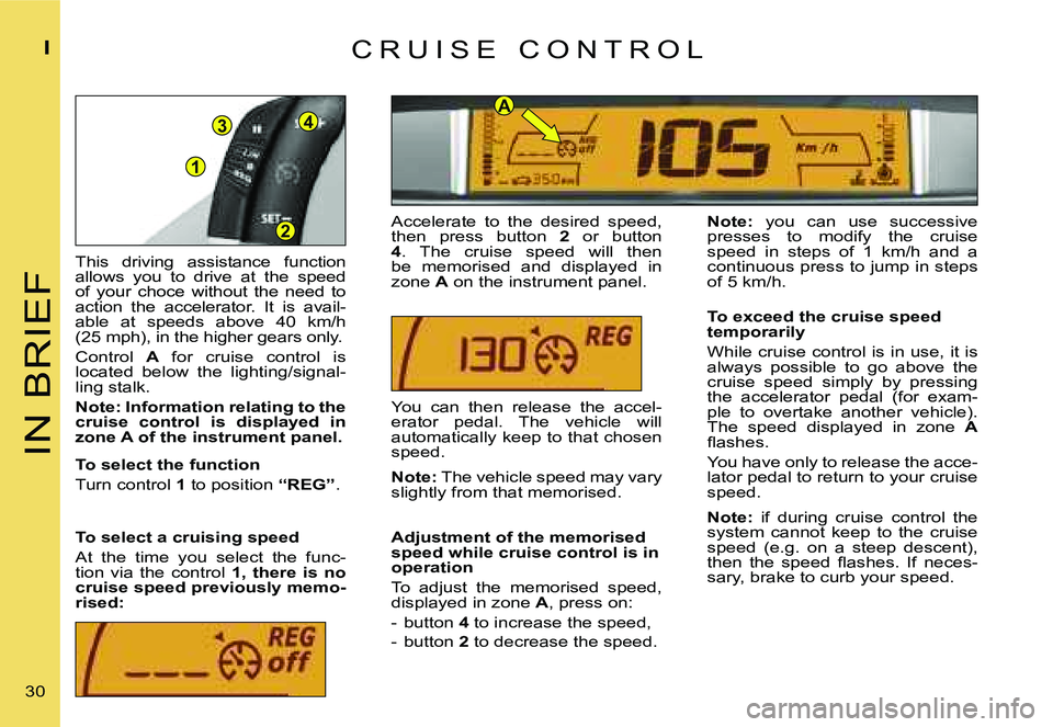 CITROEN C4 DAG 2006 Owners Manual �1
�3�4�A
�2
�I�N� �B�R�I�E�F
�I
�3�0� �T�h�i�s�  �d�r�i�v�i�n�g�  �a�s�s�i�s�t�a�n�c�e�  �f�u�n�c�t�i�o�n�  
�a�l�l�o�w�s�  �y�o�u�  �t�o�  �d�r�i�v�e�  �a�t�  �t�h�e�  �s�p�e�e�d� 
�o�f�  �y�o�u�r� 